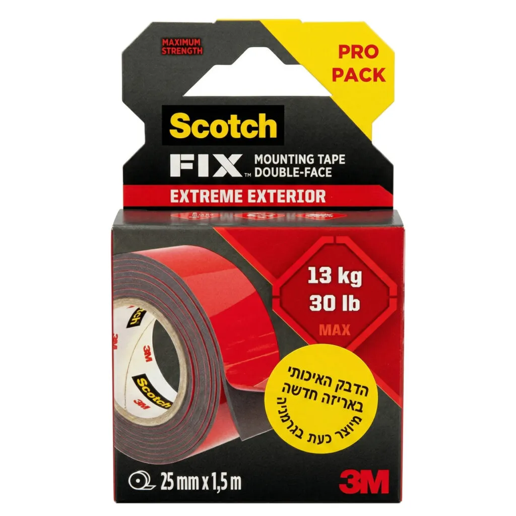 דבק דו-צדדי Scotch Fix Extreme 3M – לשימוש חיצוני - תמונה 2