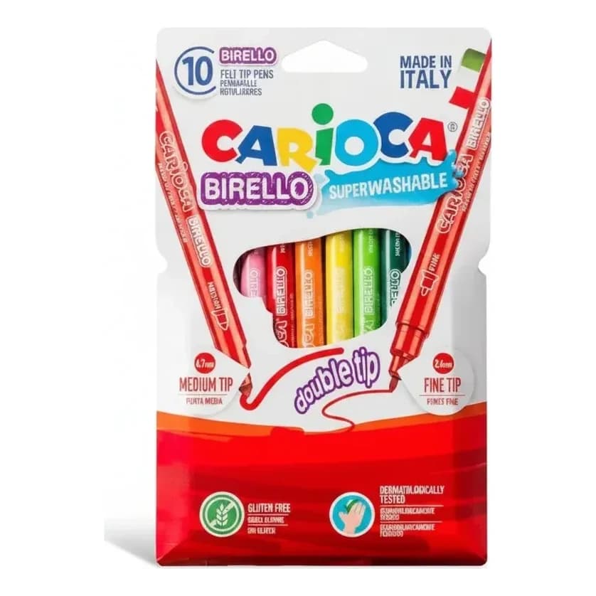 טושים דו-צדדי - 10 צבעים מבית CARIOCA - תמונה 1